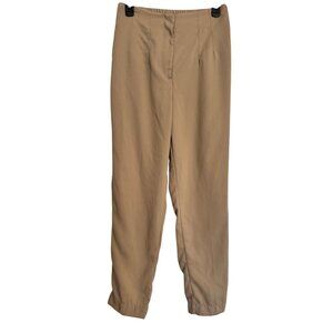 Japna Clothing Size Medium High Waist Tan Polyester Elasic Tapered Leg NWOT Pock